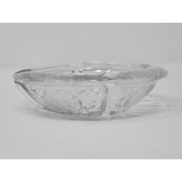 Vintage KIG Indonesia Ashtray Pressed Etched Glass Rose‎ Pattern - Picture 5 of 9